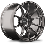 Gunmetal gray forged aluminum wheel with curved five-spoke design and center cap on clean white background - APEX Wheels wheel for 18x10.5 ET22 5x120 - Anthracite