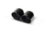 Pair of black chrome angled tail pipes, Black Chrome Angled 115mm tip option for the Remus A90 Supra Axle-Back Exhaust GPF