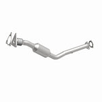 MagnaFlow 4561061 carb direct-fit catalytic converter, front three-quarter view of the turntable spin