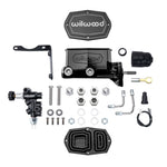 Wilwood Compact Tandem M/C Aluminum 1.00in Bore w/ Bracket/Valve/Push (Mopar) - Black E-coat