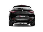 Akrapovic Alfa Romeo Stelvio Quadrifoglio Slip-On Line (Titanium) w/Titanium/Carbon Fiber Tips S-AR/TI/6H for Alfa Romeo Stelvio Quadrifoglio 949 2018-2027, rear view