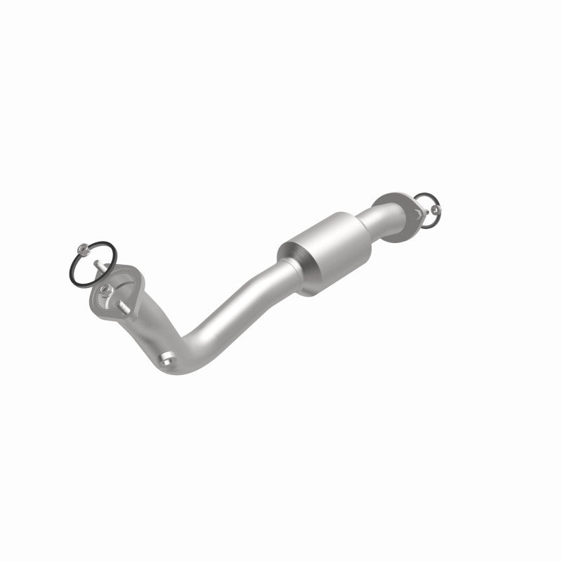 MagnaFlow 5571541 carb direct-fit catalytic converter, opposite front three-quarter view of the turntable spin