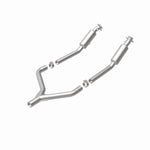 MagnaFlow 5461533 carb direct-fit catalytic converter, rear view of the turntable spin