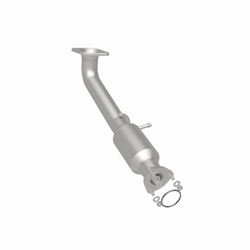 MagnaFlow 5592529 carb direct-fit catalytic converter, rear three-quarter view of the turntable spin