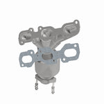 MagnaFlow 5582920 carb manifold converter, side view of the turntable spin