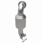 MagnaFlow 21-421 oem grade direct-fit catalytic converter, opposite rear three-quarter view of the turntable spin