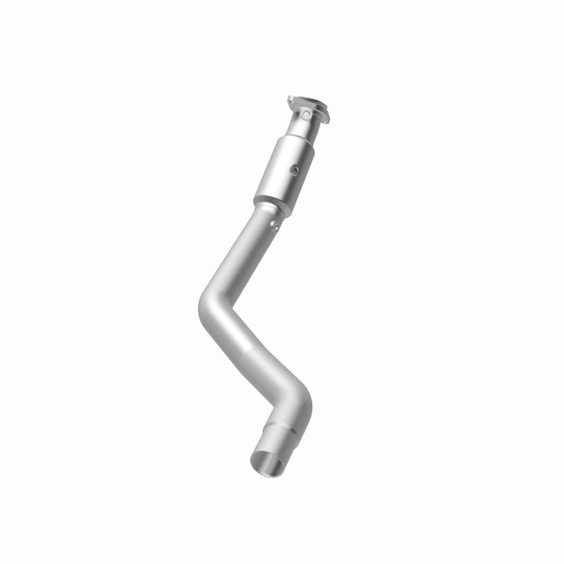 MagnaFlow 21-576 oem grade direct-fit catalytic converter, opposite rear three-quarter view of the turntable spin