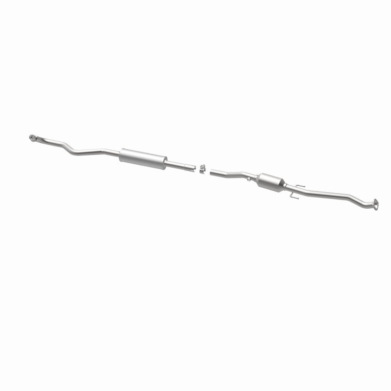 MagnaFlow 52440 oem grade direct-fit catalytic converter, opposite rear three-quarter view of the turntable spin