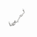 MagnaFlow 52457 oem grade direct-fit catalytic converter, opposite front three-quarter view of the turntable spin