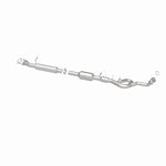 MagnaFlow 5491248 carb direct-fit catalytic converter, opposite rear three-quarter view of the turntable spin