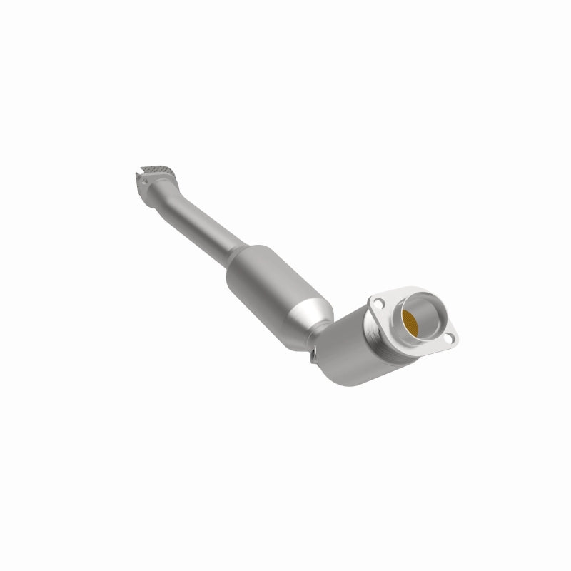 MagnaFlow 551057 carb direct-fit catalytic converter, front three-quarter view of the turntable spin