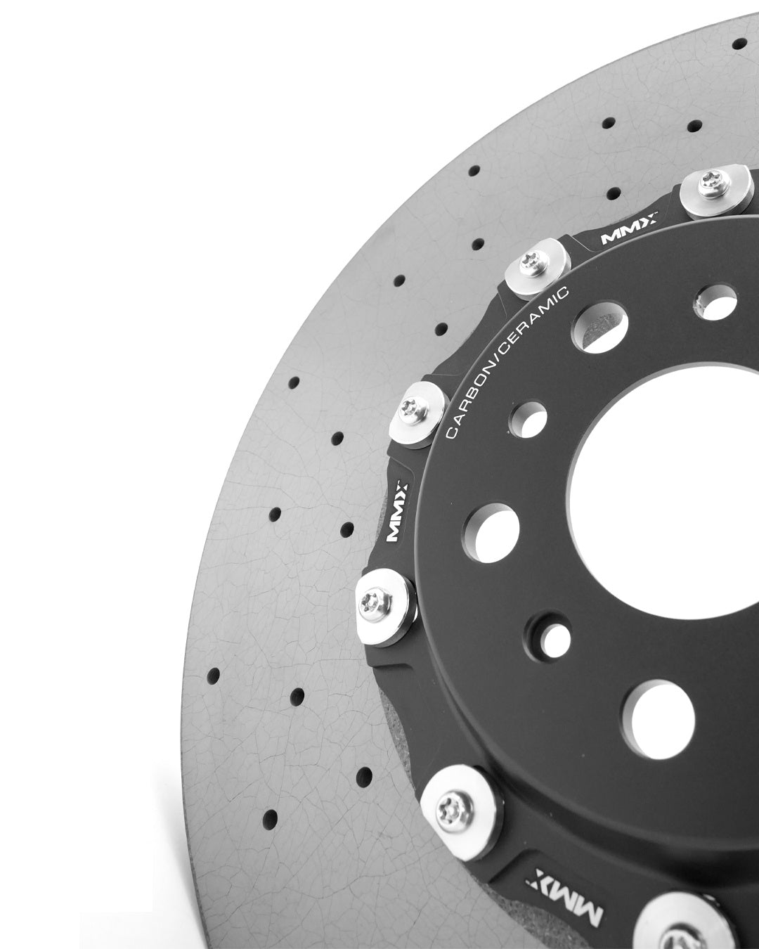 Rear carbon-ceramic rotor center and floating mounts