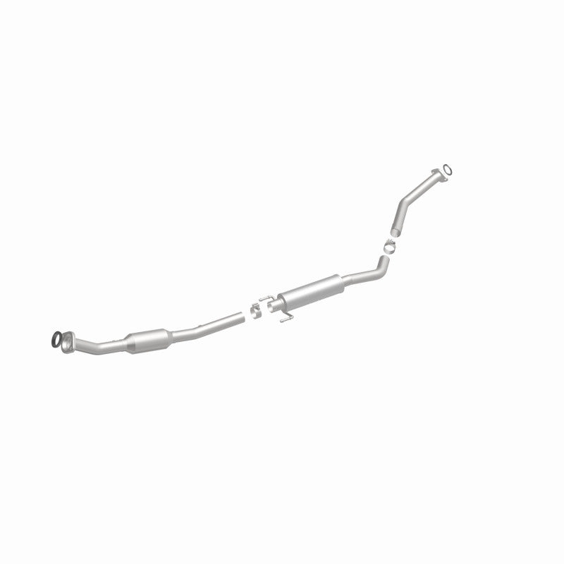 MagnaFlow 4481610 carb direct-fit catalytic converter, front three-quarter view of the turntable spin