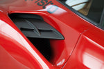 Close view of Capistro Carbon Side Air Intake Panels (Matte) for Ferrari 488 GTB / GTS 2015-2019 fitted inside a car