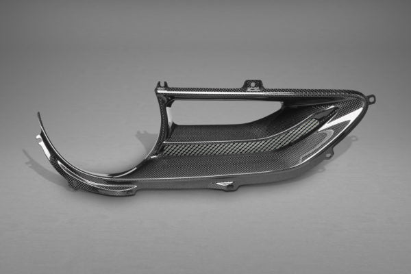 close view of Capistro Carbon Tail Light Covers (Matte) for Ferrari 488 GTB 2015-2019 with grey background