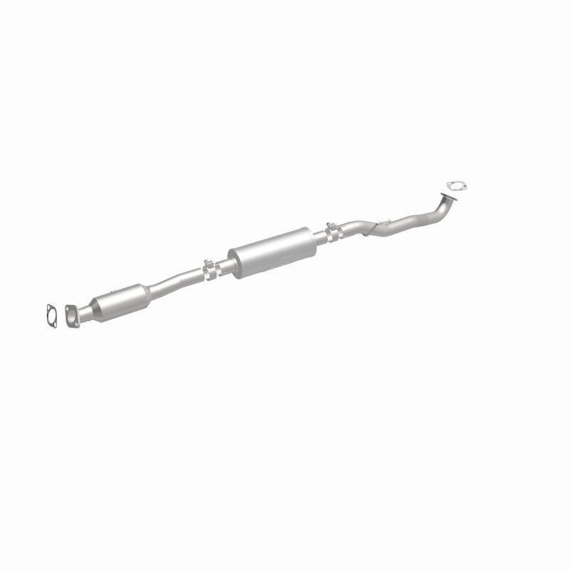 MagnaFlow 52845 oem grade direct-fit catalytic converter, front three-quarter view of the turntable spin