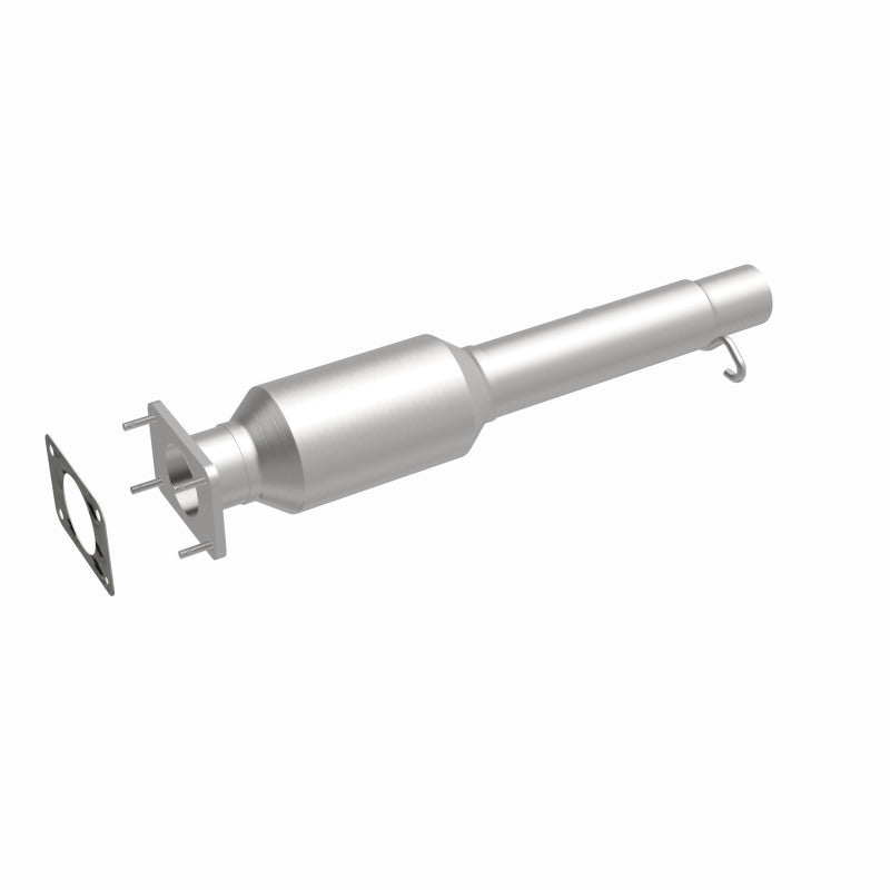 MagnaFlow 4481451 carb direct-fit catalytic converter, front three-quarter view of the turntable spin