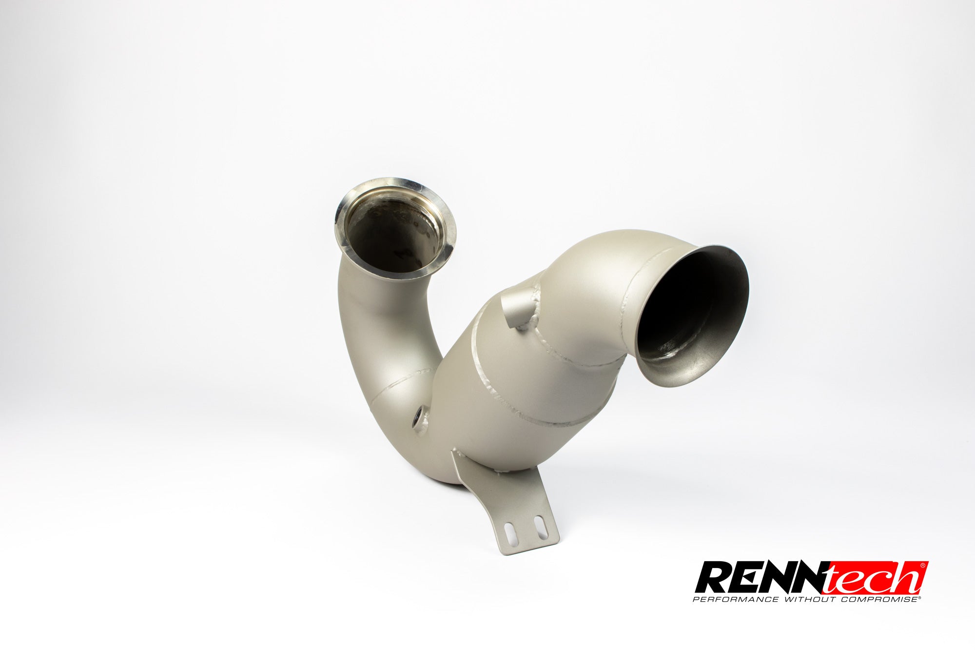 RennTech M256 downpipe outlet end close up - Downpipes for the 2025-2026 CLE 53 AMG