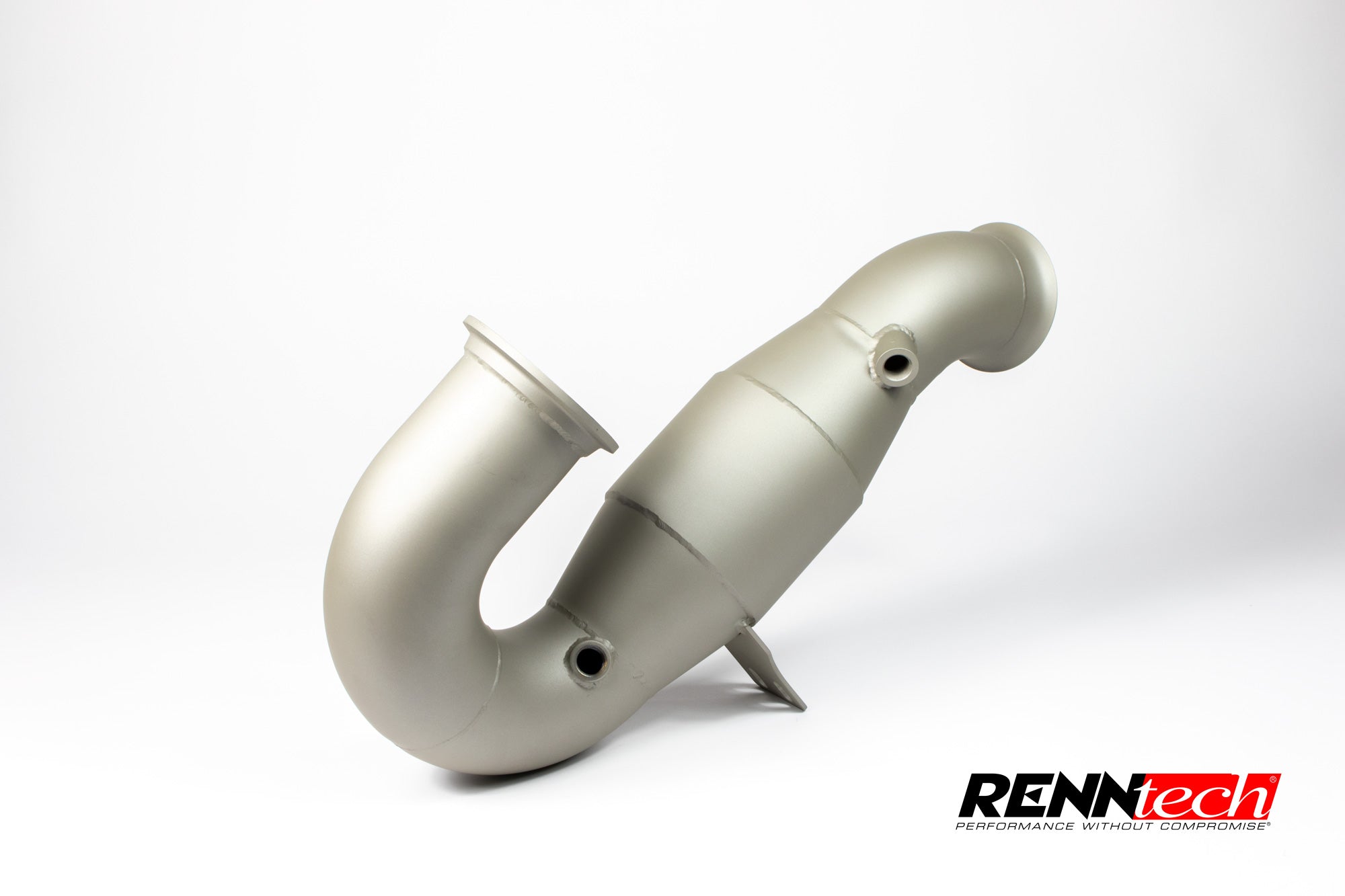 RennTech M256 downpipe from above with the outlet flange - Downpipes for the 2025-2026 CLE 53 AMG
