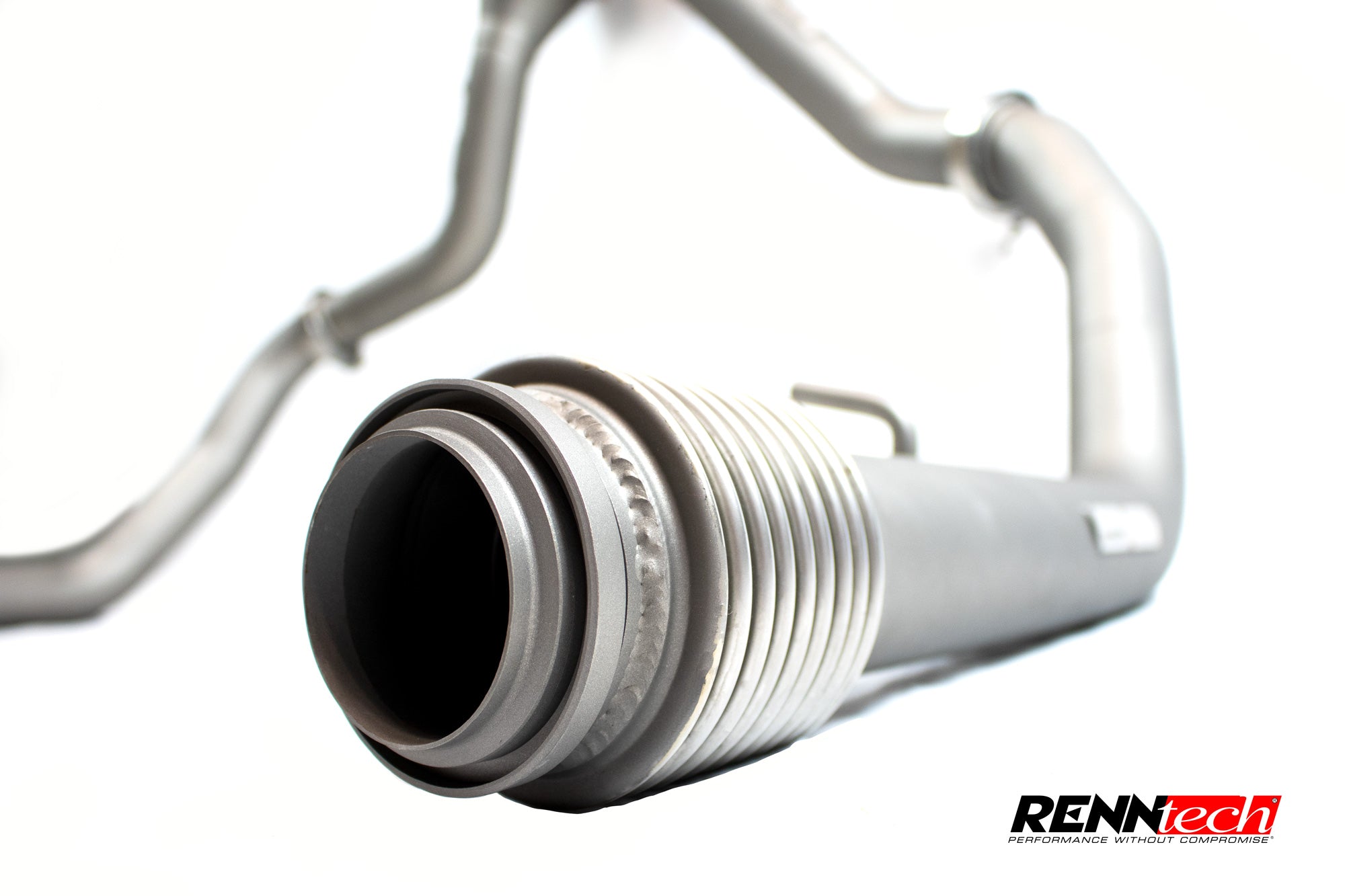 G 63 downpipe flex joint and catalyst close up - Downpipes for the 2019-2026 G 63 AMG