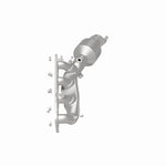 MagnaFlow 290034 oem grade manifold converter, rear three-quarter view of the turntable spin