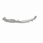 MagnaFlow 5551552 carb direct-fit catalytic converter, rear three-quarter view of the turntable spin