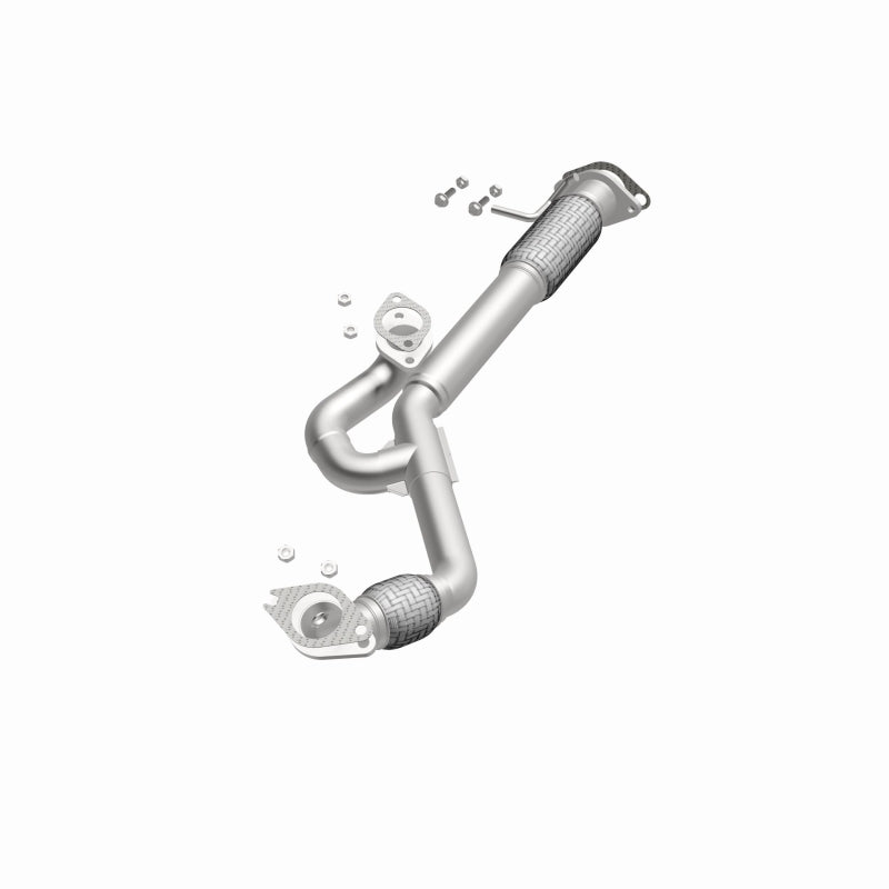 BRExhaust 107-0167 exhaust pipe, opposite front three-quarter view of the turntable spin
