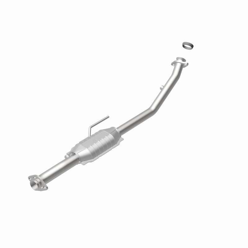 MagnaFlow 3391380 carb direct-fit catalytic converter, rear view of the turntable spin