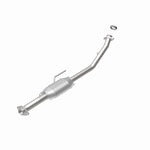 MagnaFlow 3391380 carb direct-fit catalytic converter, rear view of the turntable spin