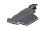 Carbon fiber airbox lid with curved angular shape, glossy weave finish, integrated intake funnel and mounting points - Eventuri airbox lid for BMW M3