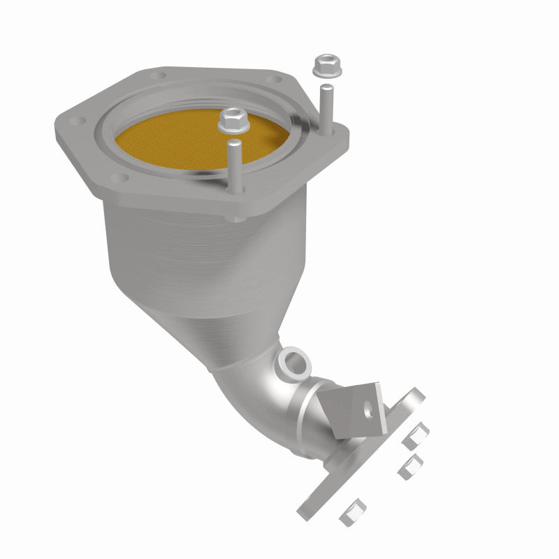 MagnaFlow 5582128 carb direct-fit catalytic converter, side view of the turntable spin