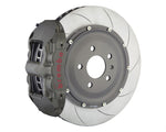 A front view of Brembo 355x32 2-Piece 4-Piston Type 5 Rear Rotors for Chevrolet Camaro Z28 with white background