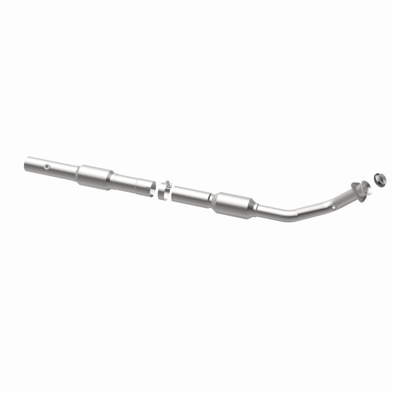 MagnaFlow 52051 oem grade direct-fit catalytic converter, opposite rear three-quarter view of the turntable spin