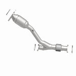 MagnaFlow 5561822 carb direct-fit catalytic converter, side view of the turntable spin