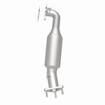MagnaFlow 52611 oem grade direct-fit catalytic converter, rear three-quarter view of the turntable spin
