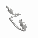 MagnaFlow 4651658 carb direct-fit catalytic converter, front three-quarter view of the turntable spin
