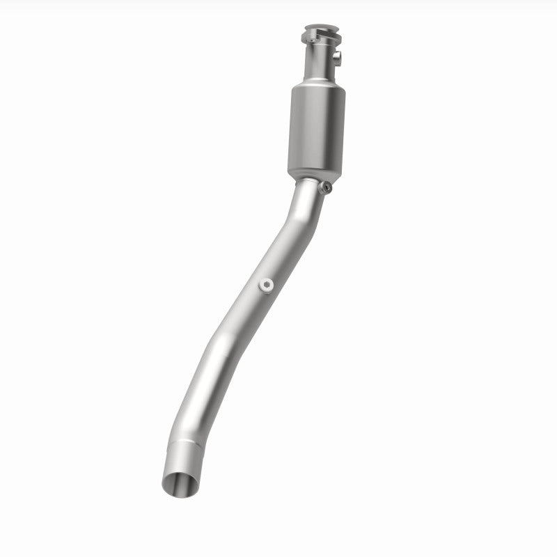 MagnaFlow 4651718 carb direct-fit catalytic converter, opposite rear three-quarter view of the turntable spin