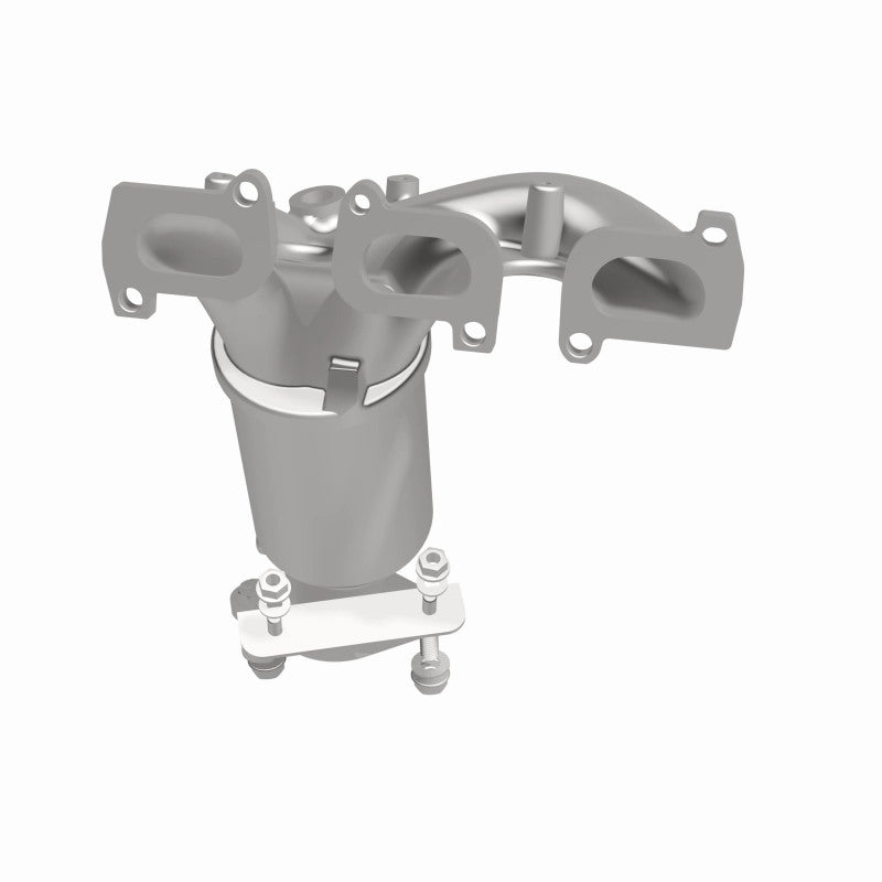 MagnaFlow 5531218 carb manifold converter, side view of the turntable spin