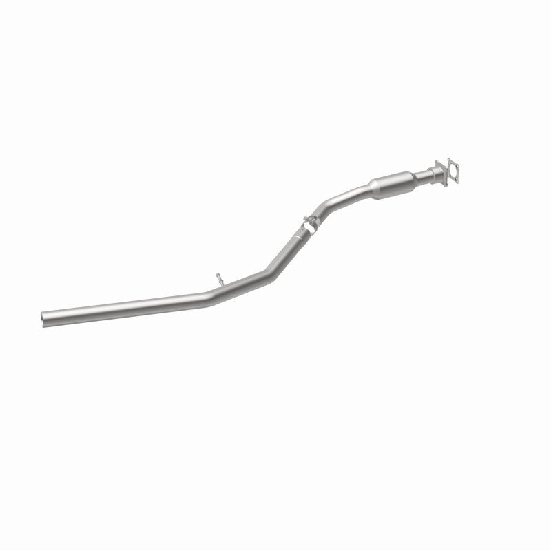 MagnaFlow 5551948 carb direct-fit catalytic converter, front three-quarter view of the turntable spin