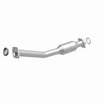 MagnaFlow 557457 carb direct-fit catalytic converter, front three-quarter view of the turntable spin