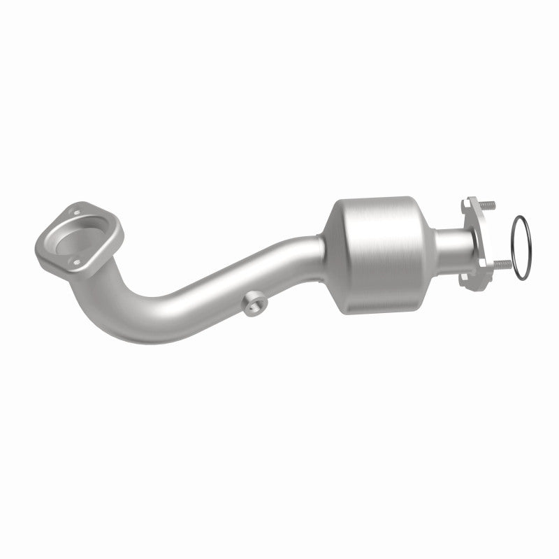 MagnaFlow 21-978 oem grade direct-fit catalytic converter, front three-quarter view of the turntable spin