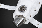Close-up of the snap-fastened heat jacket on a Capristo Ferrari 360 sport cat