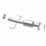 MagnaFlow 5592223 carb direct-fit catalytic converter, opposite rear three-quarter view of the turntable spin