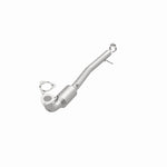 MagnaFlow 21-534 oem grade direct-fit catalytic converter, opposite front three-quarter view of the turntable spin