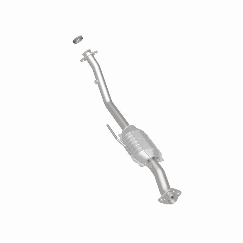 MagnaFlow 3391380 carb direct-fit catalytic converter, rear three-quarter view of the turntable spin