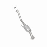 MagnaFlow 3391380 carb direct-fit catalytic converter, rear three-quarter view of the turntable spin
