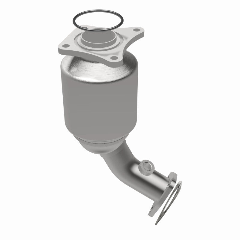 MagnaFlow 551322 carb direct-fit catalytic converter, opposite rear three-quarter view of the turntable spin