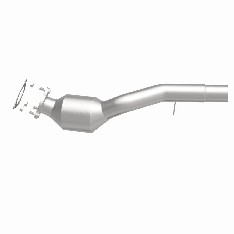 MagnaFlow 5592597 carb direct-fit catalytic converter, side view of the turntable spin