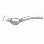 MagnaFlow 5592597 carb direct-fit catalytic converter, side view of the turntable spin