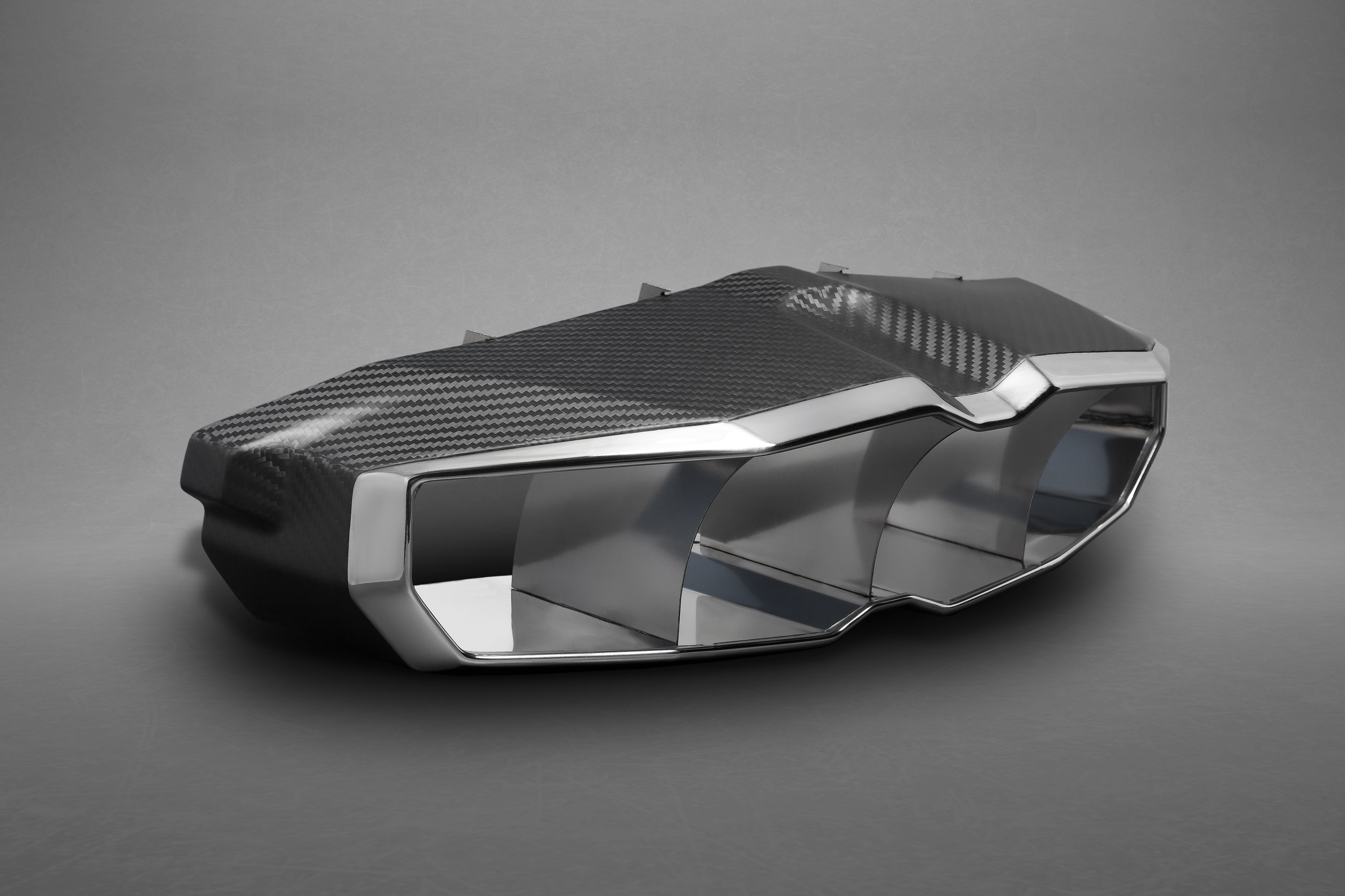 Capristo carbon fiber and stainless exhaust tip frame for Aventador SV